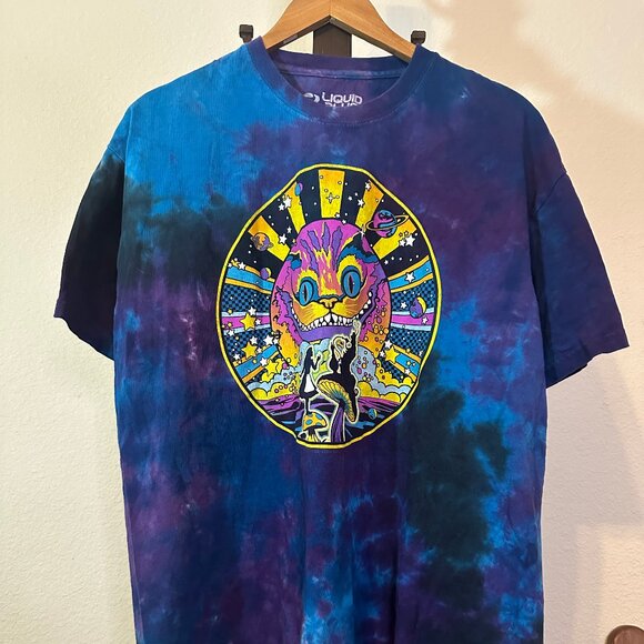 Liquid Blue Alice In Wonderland Shirt Blue Tie Dye - Picture 1 of 4